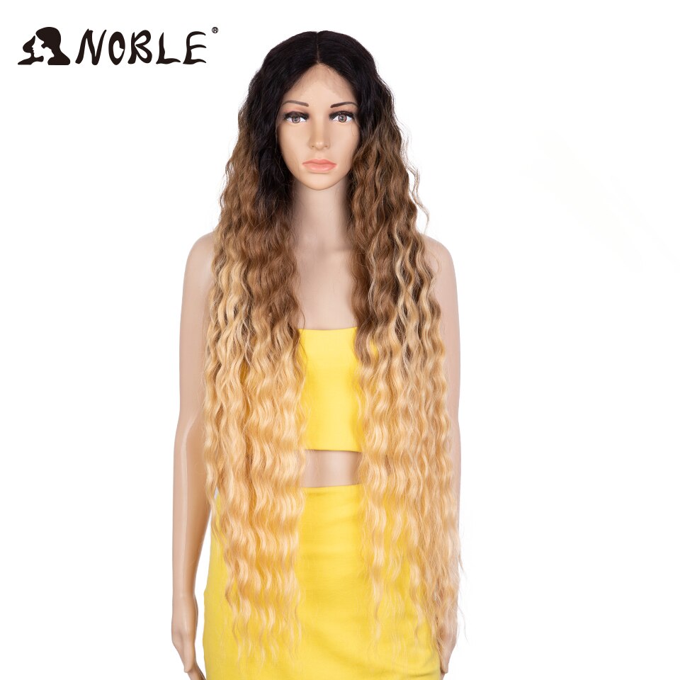Cosplay Synthetic Lace Wig 30-40 Inch Long Wavy Wig Ombre Blonde Wig Synthetic Hair Wig Wigs Lace Wig