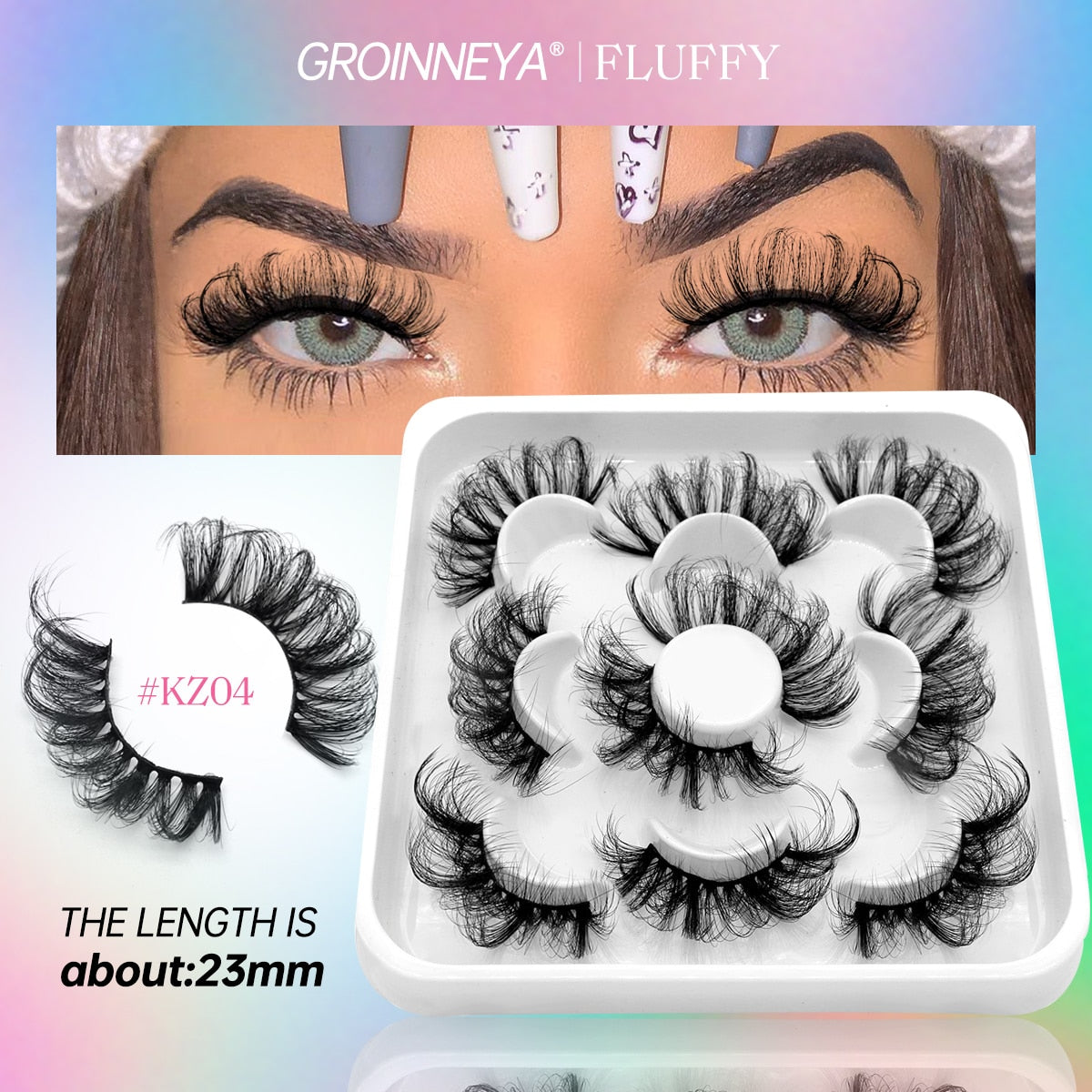 5/7 Pairs Fluffy Mink Lashes Faux Mink Eyelashes Long Lasting EyelashesDramatic Volume lashes Extension Thick Long