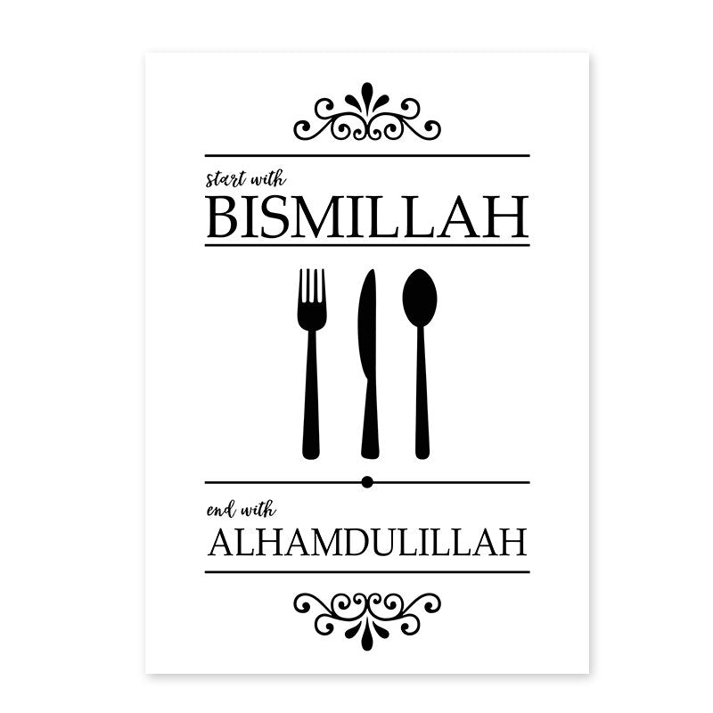 Modern Islamic Wall Art Kitchen Decor Canvas Painting Posters and Prints for Dining Room Home Decor