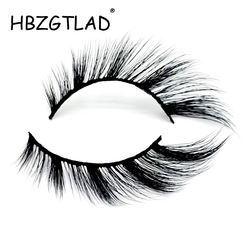 Cat-Eye 3D Mink Eyelashes Curled Winged Natural Realistic Messy End Eye Elongated Thick False Eyelashes Soft