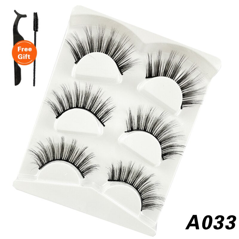 3Pairs 3D Mink False Lashes Faux Cils Natural Fluffy Dramatic Volume Eyelashes Crisscross Soft Eyelash Extension