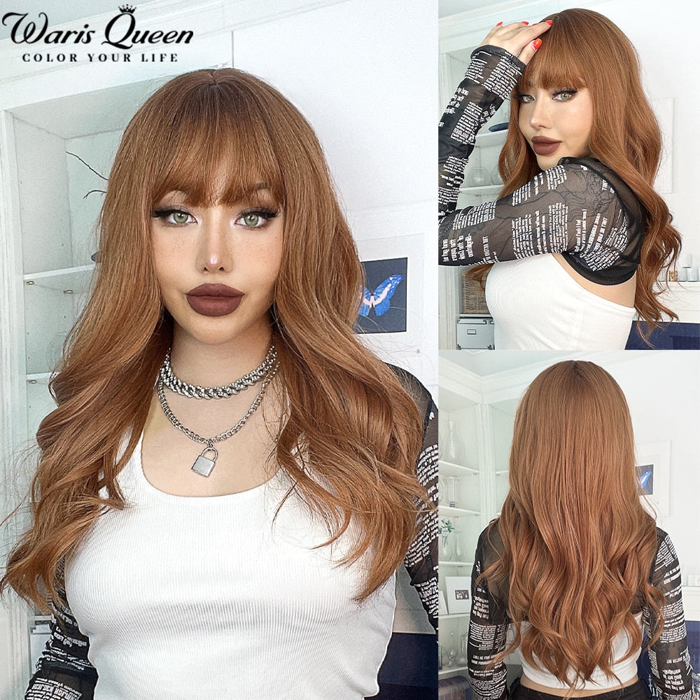 Long Wavy Ombre Black White Synthetic Wigs for Women Heat Resistant Natural Middle Part Cosplay Party Lolita Daily Hair Wigs