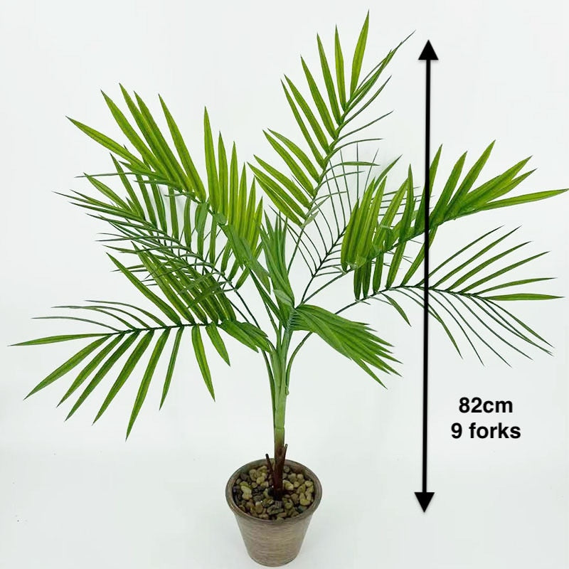 Green Artificial Palm Leaf Plastic Plants Tropical Tree Branch Fake Plants Jungle Home Garden Decor Wedding Decoration