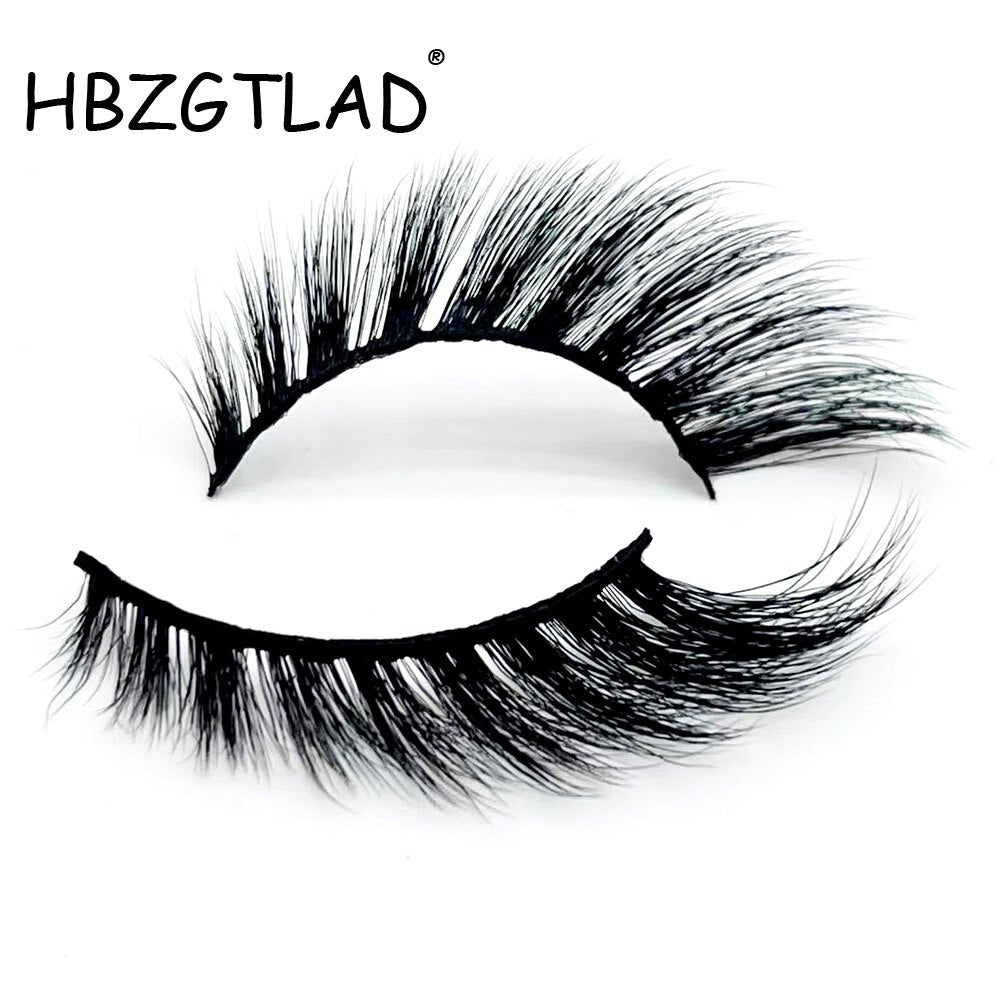 Cat-Eye 3D Mink Eyelashes Curled Winged Natural Realistic Messy End Eye Elongated Thick False Eyelashes Soft