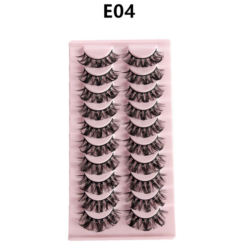 10 Pairs Faux Mink Lashes Natural False Eyelashes Fluffy Soft Wispy Dramatic Volume Lash Extension Wispy Long 3D