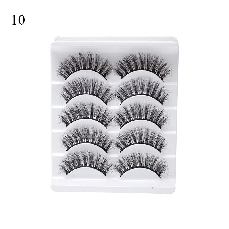 3D Mink Lash Natural False Eyelashes Faux Mink lashes 5Pair False Eyelash Reusable Thick Long Cilia