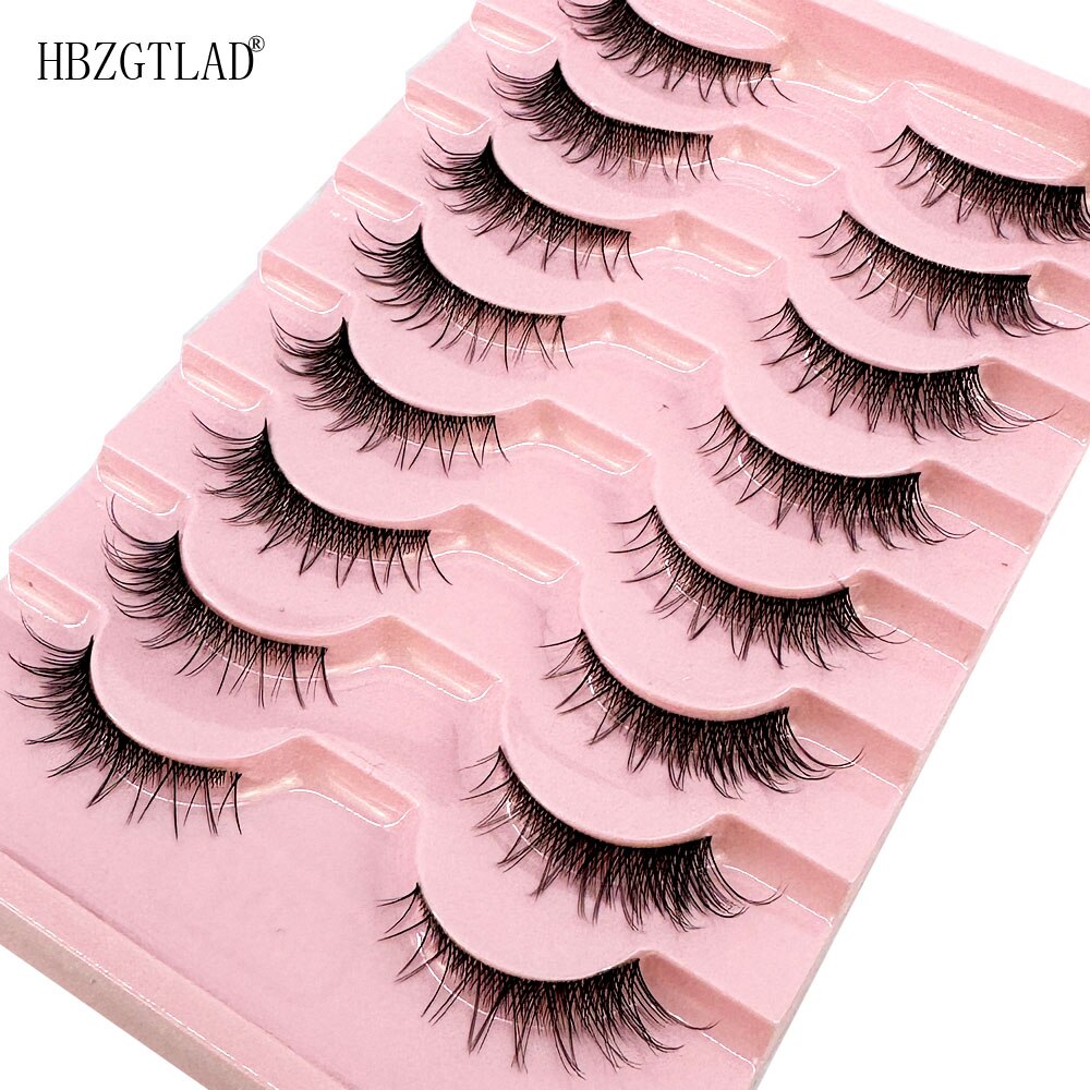 8Pairs 3D Eyelash Transparent Invisible Band Manga Lashes Natural False Eyelashes
