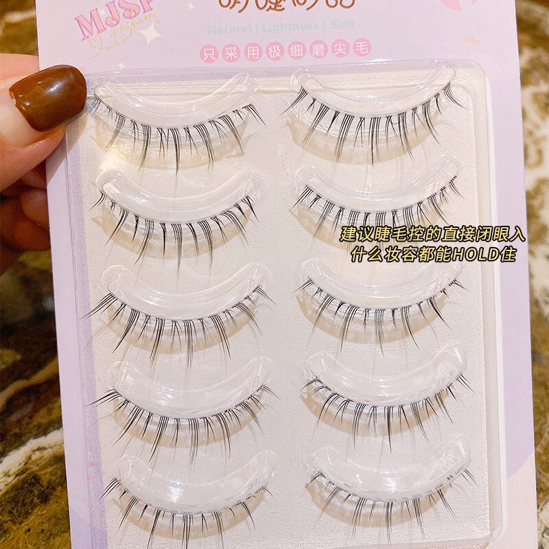5 Pairs Natural False Eyelashes Cos Little Devil Japanese Eyelashes Handmade Thick Curling Eyelash