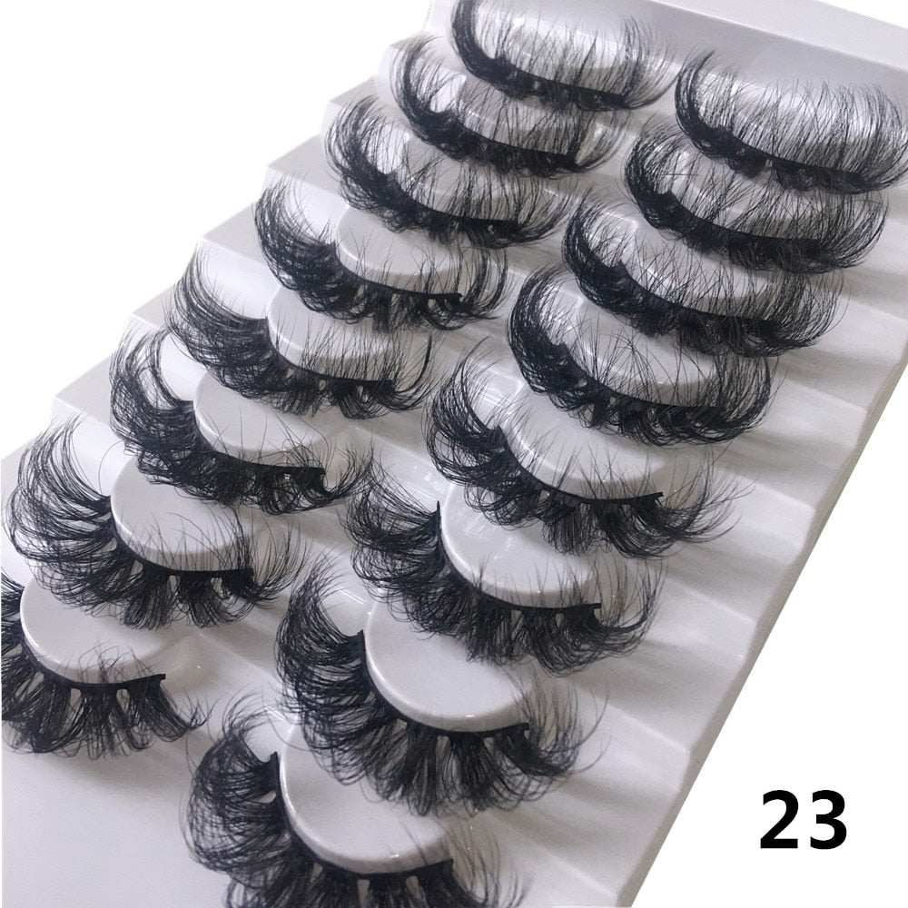 8pairs eyelashes fake lashes long eyelash 25mm mink lashes fluffy dramatic false eyelashes