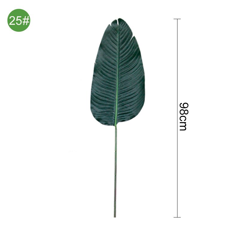 Green Artificial Palm Leaf Plastic Plants Tropical Tree Branch Fake Plants Jungle Home Garden Decor Wedding Decoration