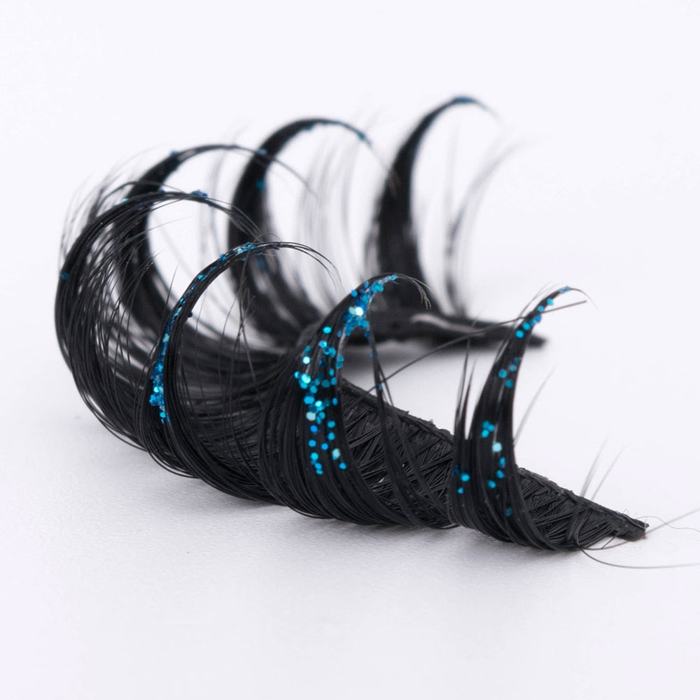 Luminous Dramatic glitter colored lashes Russian volume faux mink strip lashes party sequins false lashes