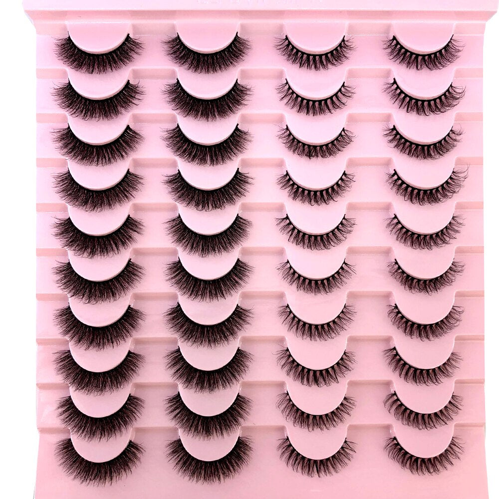 20 pairs natural Thick false eyelashes long 6d mink eyelashes eyelash extension