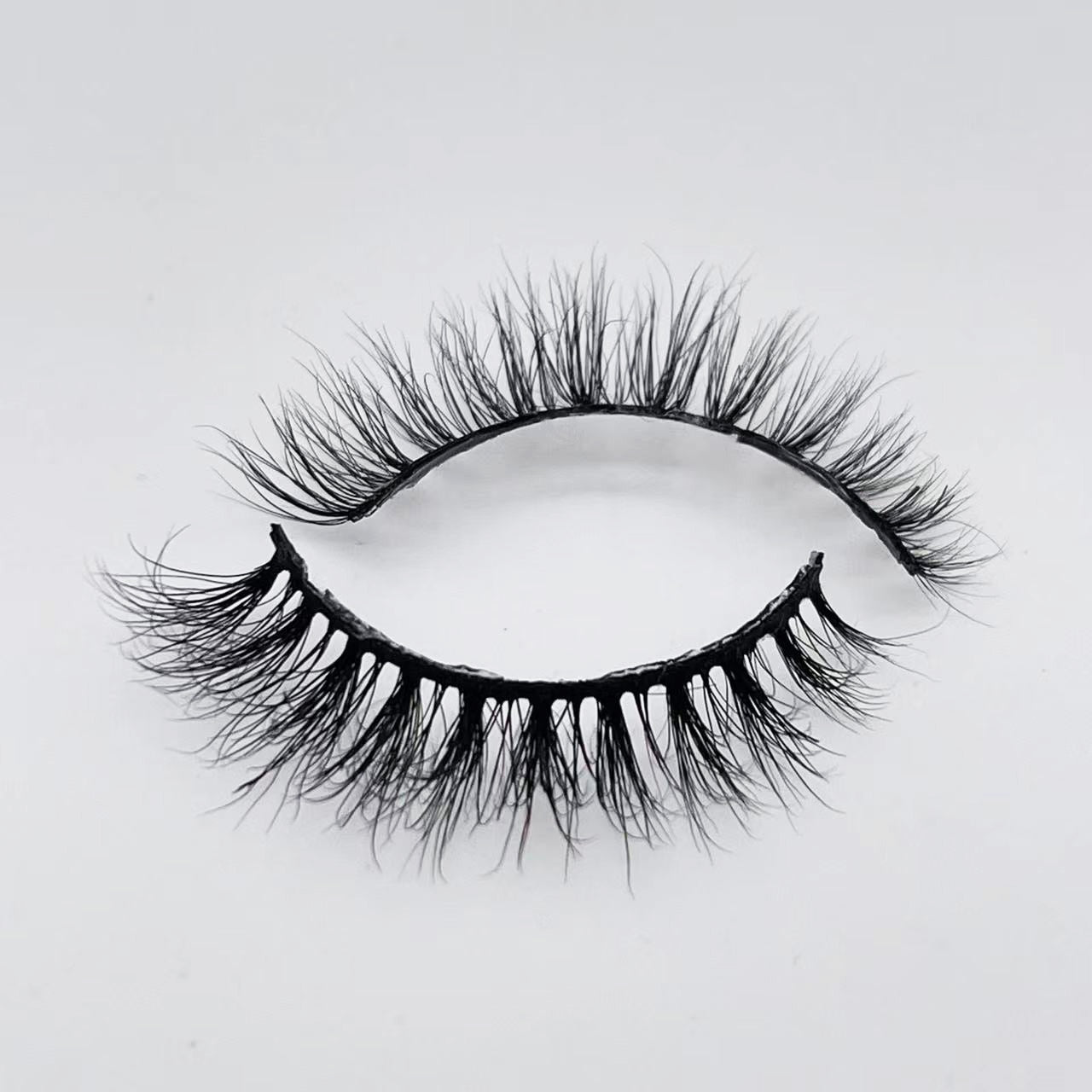 Soft Mink Eyelashes 3D Curl Winged End Eye Elongated Fake Lashes Thick Handmade Natural False Eyelash Messy Cross Lash