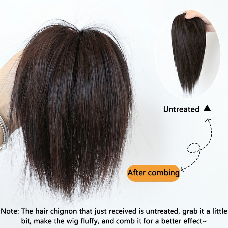 Synthetic Hair Bun Extensions Messy Straight Hair Band Elastic Chignon Scrunchy Wrap Updo False Hair Pieces For Women Hair