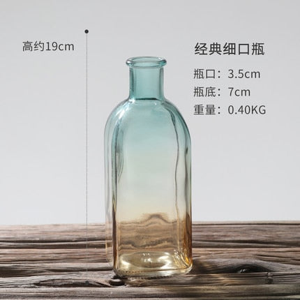 European Hipster Embossed Transparent Glass Vase Living Room Flower Home Decoration Vases For Homes Flowers Wedding Decoration