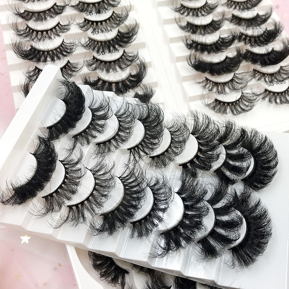 6D Mink Lashes 1/8 Pairs 25 MM Faux Mink Eyelashes Messy Series More Fluffy Dramatic Long False Eyelashes