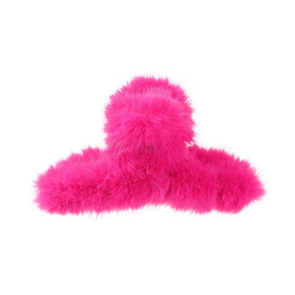 Big Rose Red Hair Clips Winter Plush Soft Popular Hair Catch Cute Warm Hair Accessories y2k Accessories Handmade