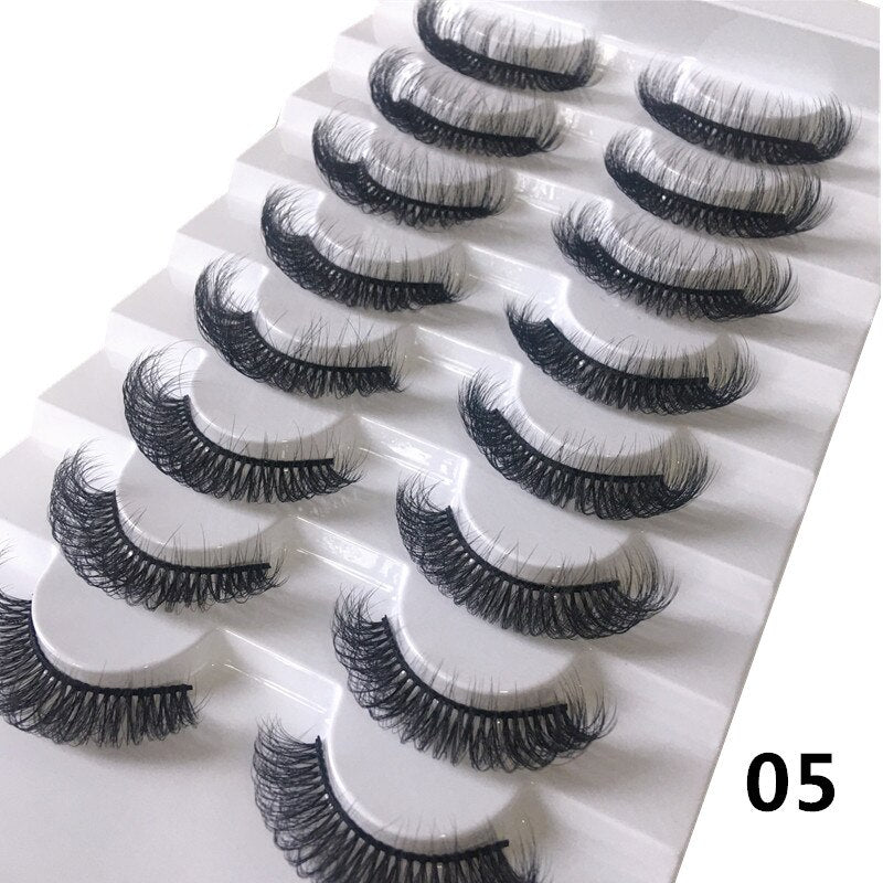 8pairs eyelashes fake lashes long eyelash 25mm mink lashes fluffy dramatic false eyelashes