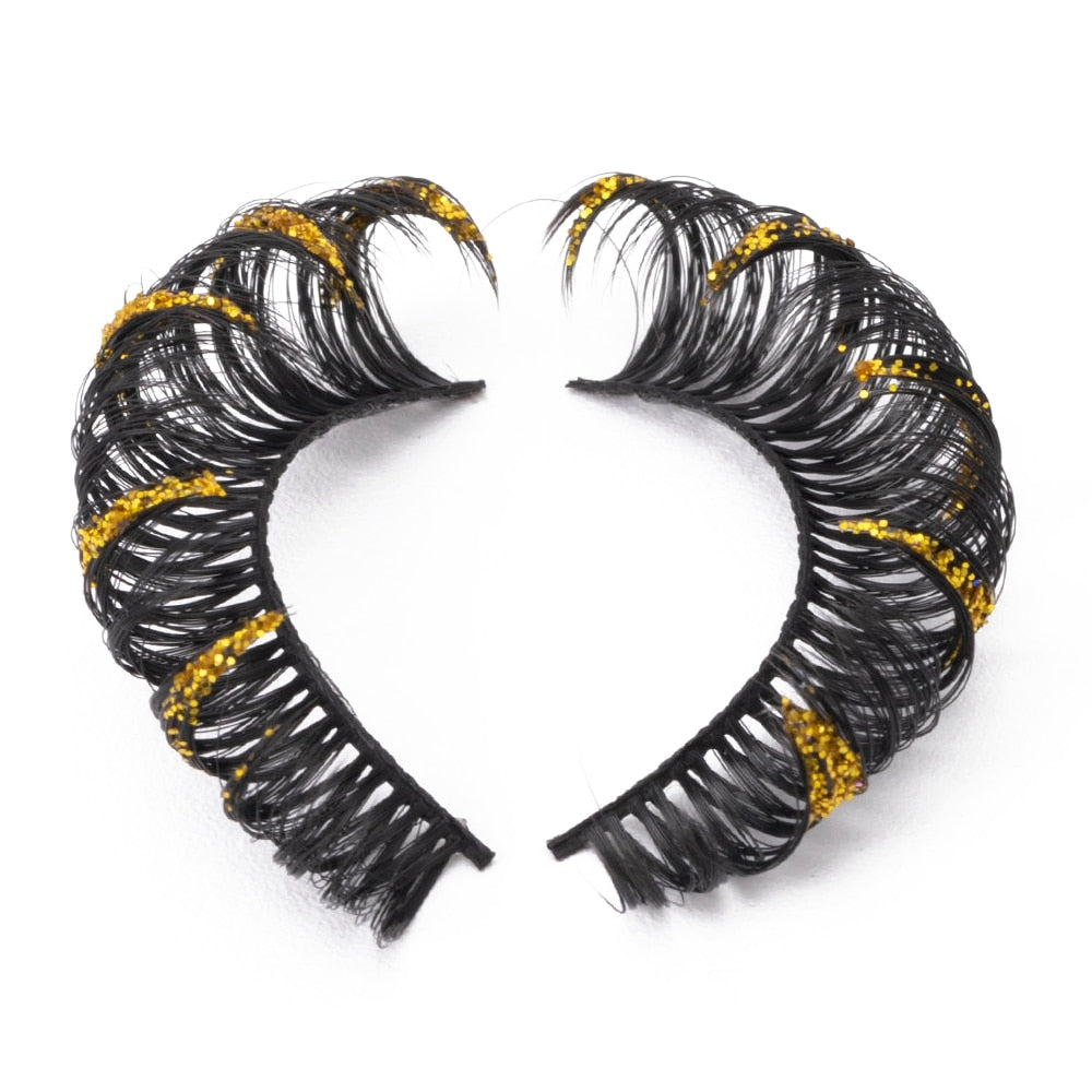 Luminous Dramatic glitter colored lashes Russian volume faux mink strip lashes party sequins false lashes