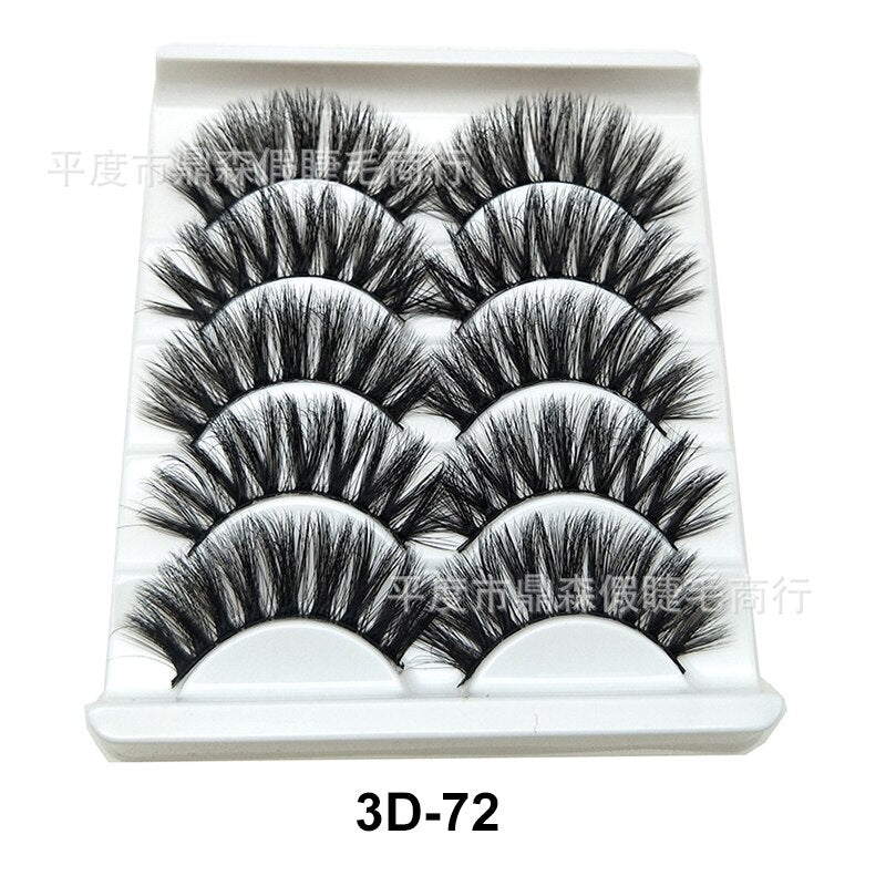 3D Mink Lash Natural False Eyelashes Faux Mink lashes 5Pair False Eyelash Reusable Thick Long Cilia