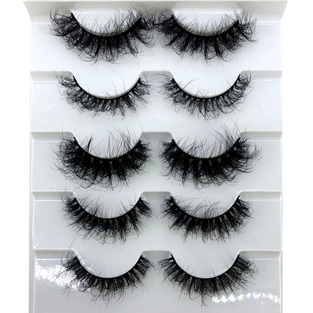 5 Pairs Lashes Mink Lashes Faux Eyelashes Mink False Eyelashes Dramatic Volume Lashes Eyelash Extension