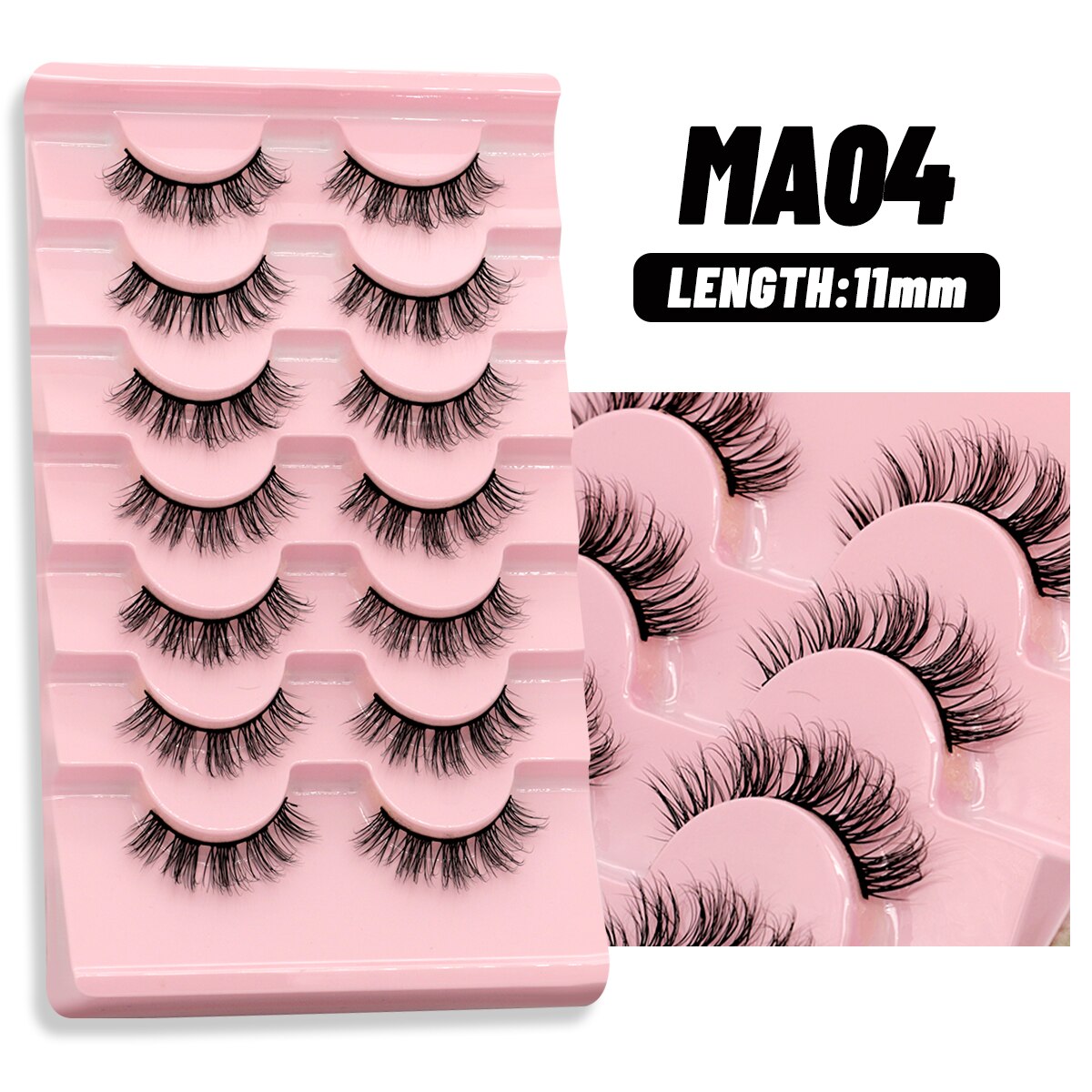 5/10 Pairs Natural False Eyelashes Manga Lashes Fluffy Soft Wispy Cosplay Lash Extension Faux Eyelashes