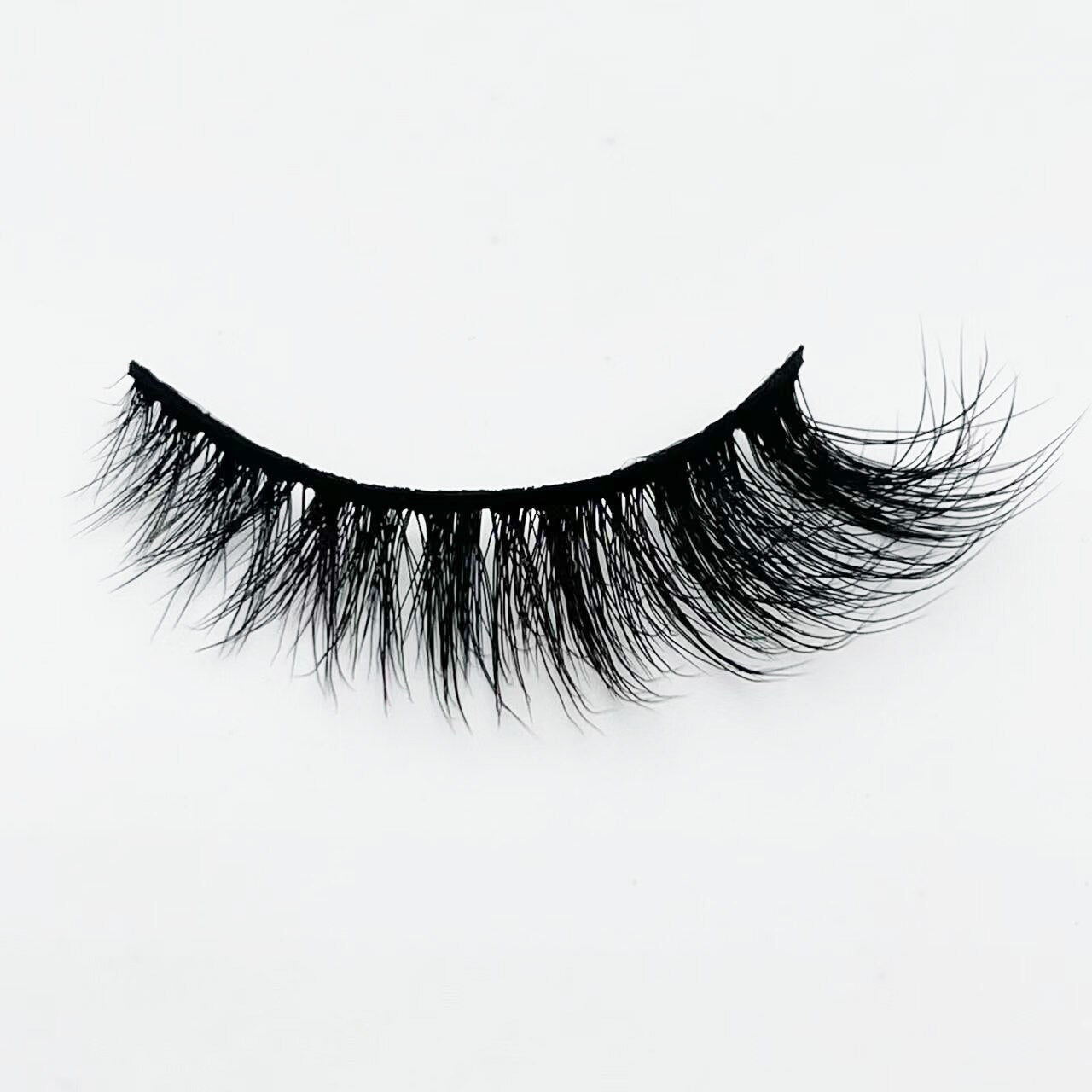 Cat-Eye 3D Mink Eyelashes Curled Winged Natural Realistic Messy End Eye Elongated Thick False Eyelashes Soft