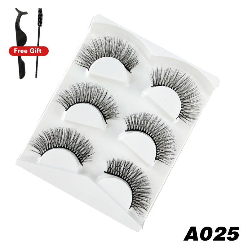 3Pairs 3D Mink False Lashes Faux Cils Natural Fluffy Dramatic Volume Eyelashes Crisscross Soft Eyelash Extension