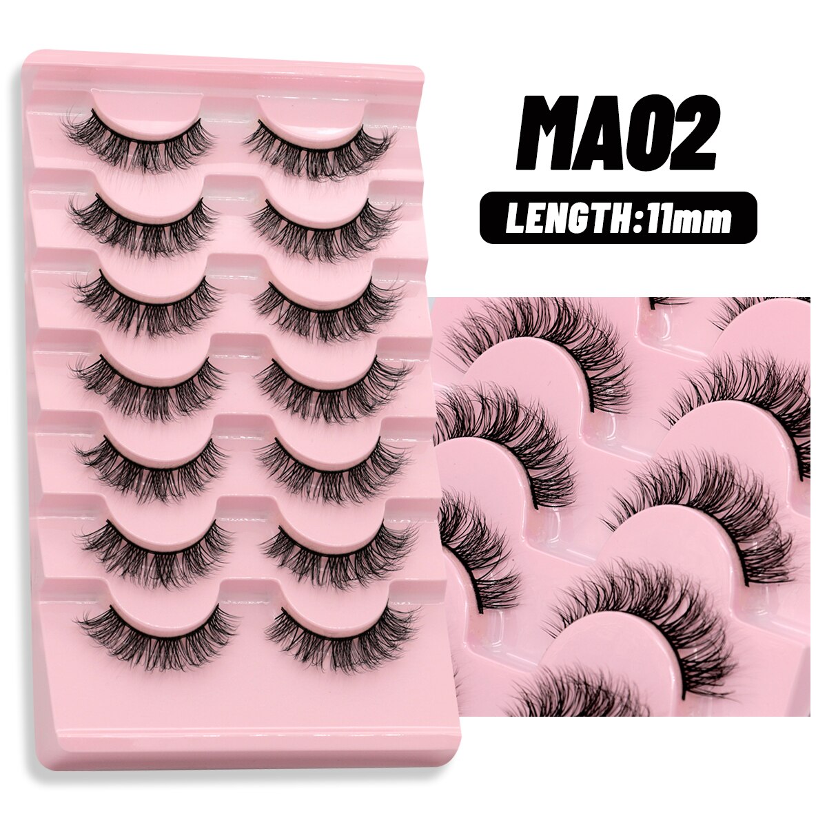 5/10 Pairs Natural False Eyelashes Manga Lashes Fluffy Soft Wispy Cosplay Lash Extension Faux Eyelashes