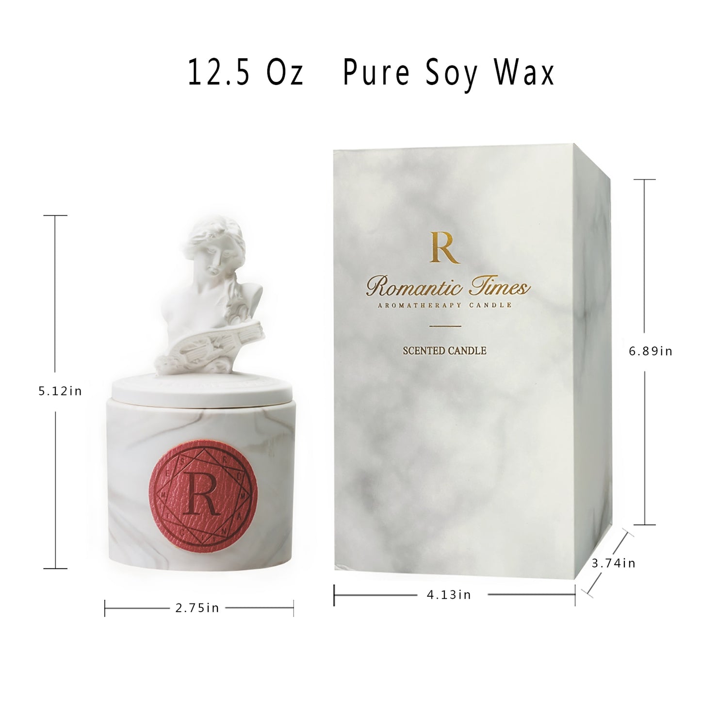 Scented Candle Household Decorative Unique Statue Scented Jar Candle Gift, 12.5 oz