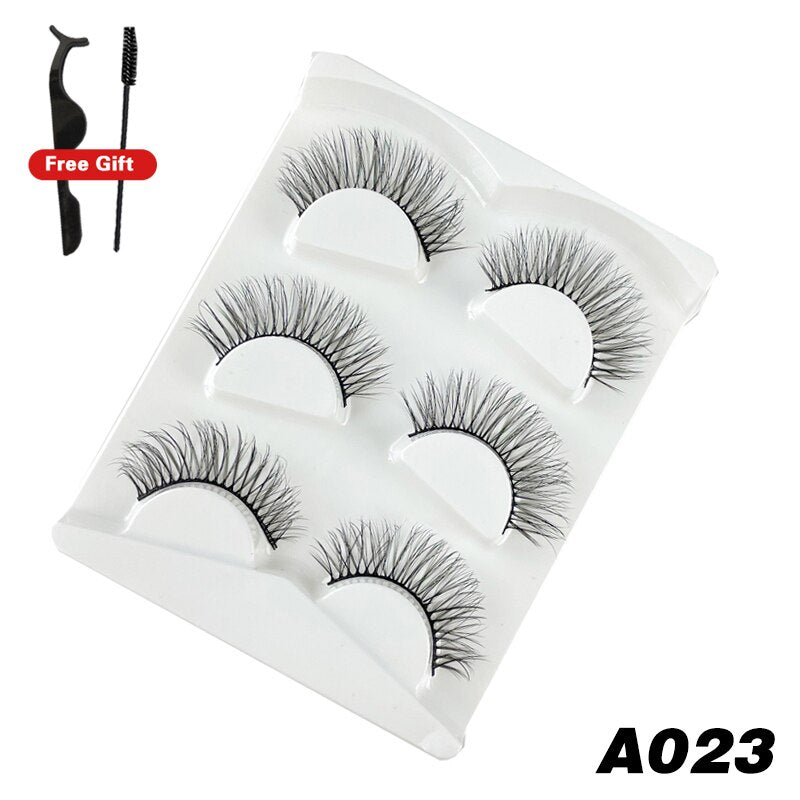 3Pairs 3D Mink False Lashes Faux Cils Natural Fluffy Dramatic Volume Eyelashes Crisscross Soft Eyelash Extension