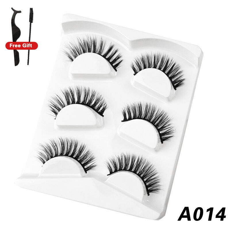 3Pairs 3D Mink False Lashes Faux Cils Natural Fluffy Dramatic Volume Eyelashes Crisscross Soft Eyelash Extension