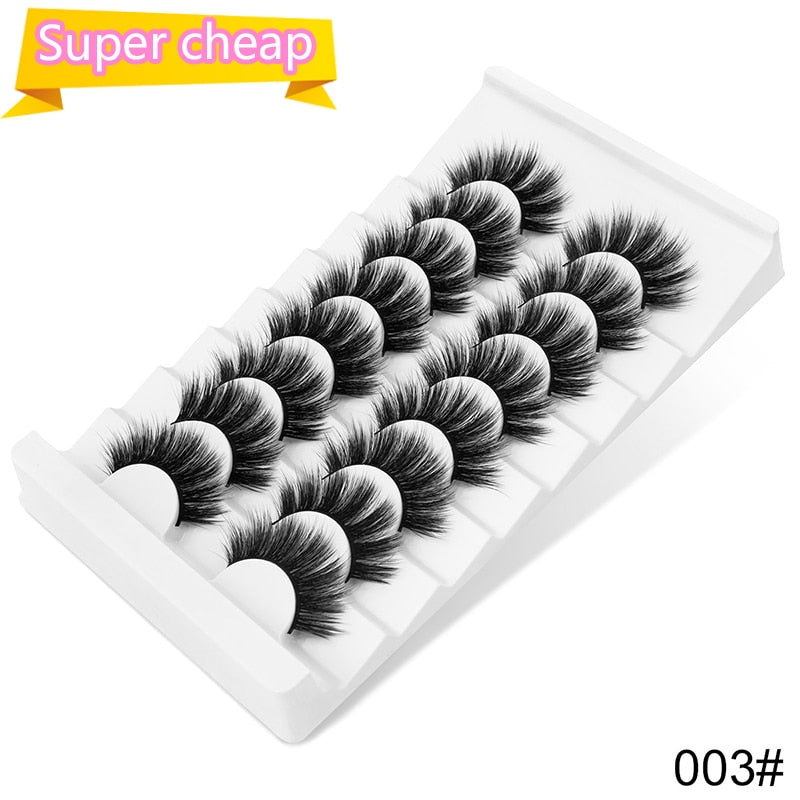 3/8/10pairs 6D Faux Mink Lashes Natural False Eyelashes Fluffy Fake Lashes Makeup Eyelash Extension