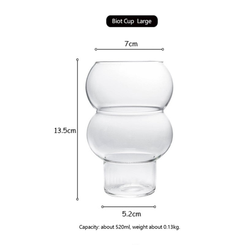 Water Bottle Wave Shape Glass Cup Heat-resistant Beer Drinkware Tea Mug Coffee Juice Milk Tea Home Drinkware