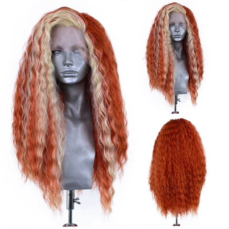 Synthetic Lace Front Wig Highlight Silver Grey Mix Color Wigs Women Daily Use Cosplay Wig