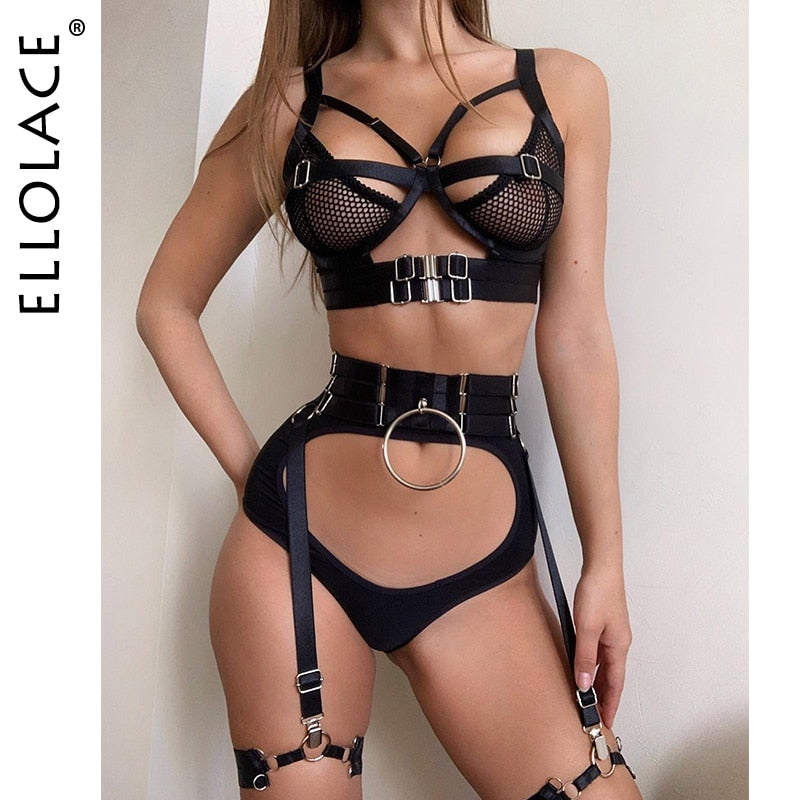 Erotic Lingerie Transparent Half Cup Bra Sexy Couple Underwear 2-Piece Luxury Lace Intimate Cut Out Sensual Exotic Sets