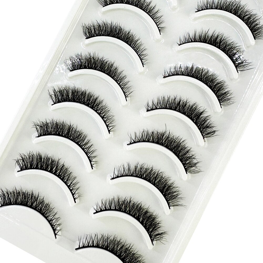 10 Pairs Natural False Eyelashes Fake Lashes Long Makeup 3d Mink Lashes Extension Eyelash Mink Eyelashes