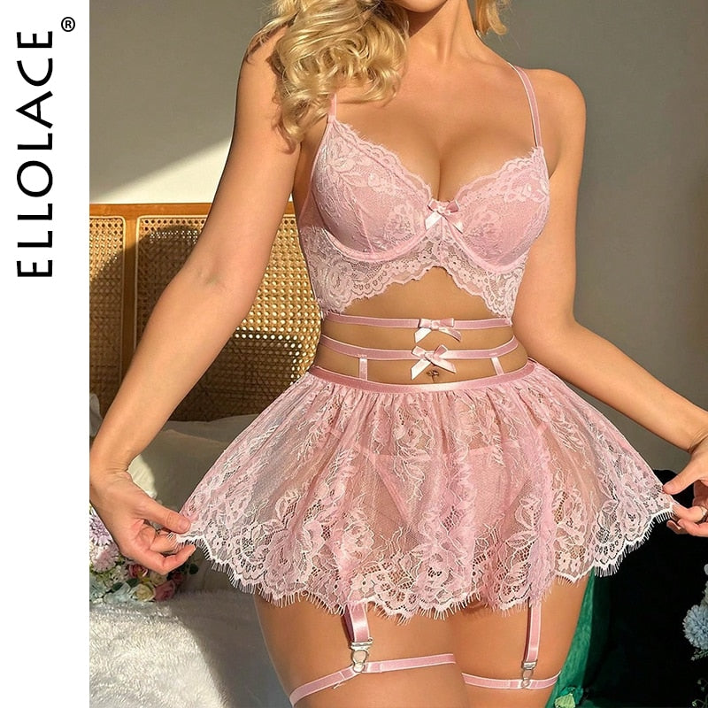 Sexy Gentle Lingerie See-through Hemline Lace Seamless Underwear Garter Skirt Fancy Sex Outfit Romance