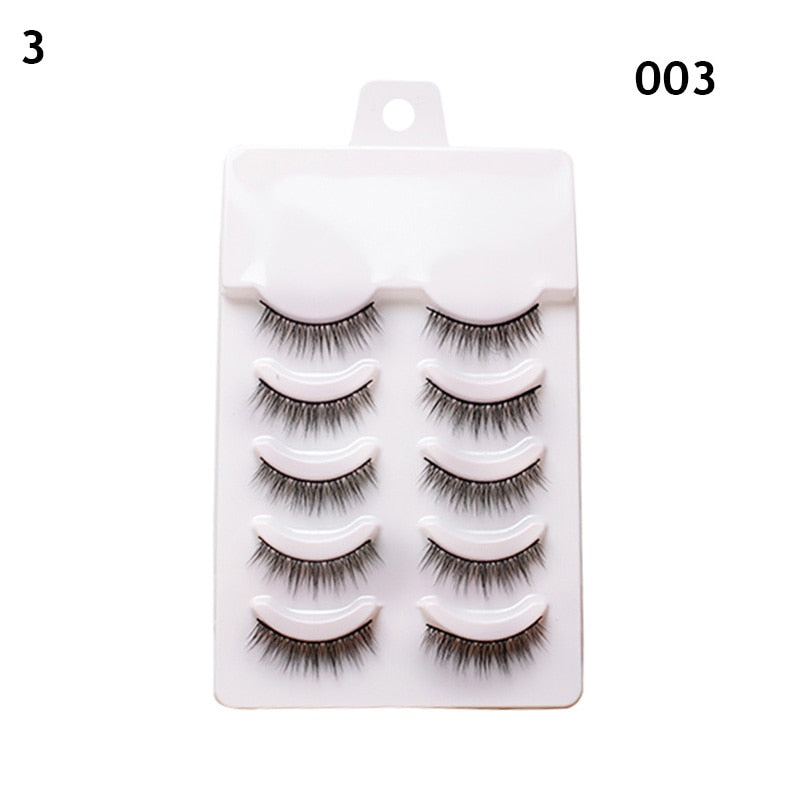 5 Pairs 3d Faux Mink Manga Lashes Little Devil Fairy 3D False Eyelashes Natural Lash Extension