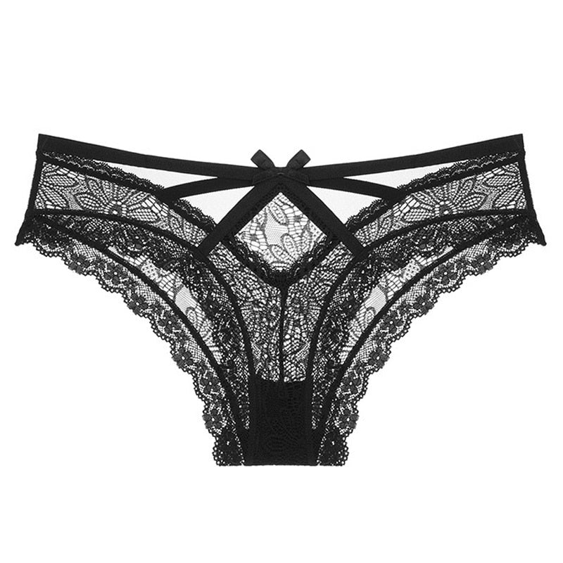 Sexy Transparent Panties Women Lace Low-waist Thong Hollow Out Underwear Female Seamless Intimates G-string Lingerie