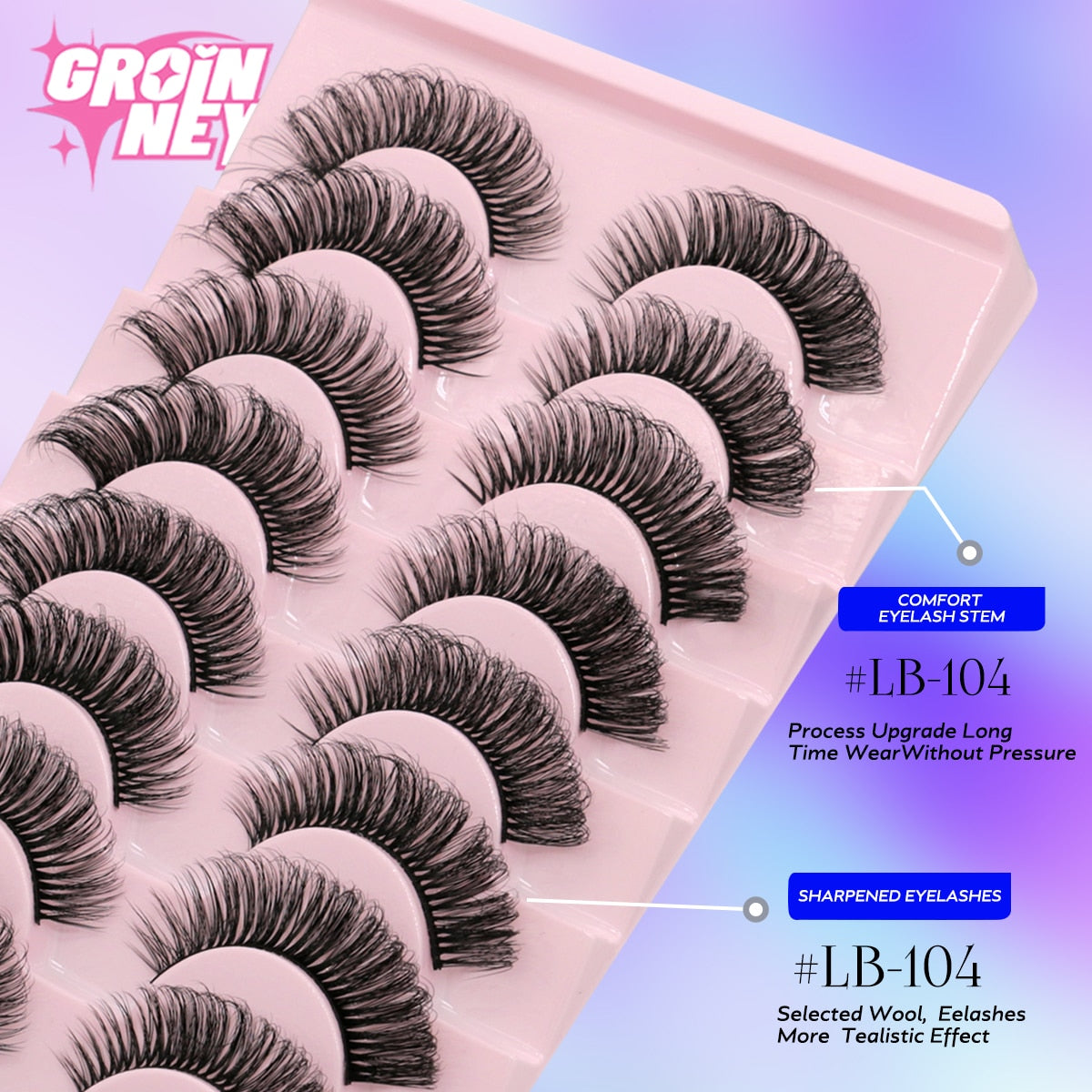 DD Curl Lashes 10 pairs Russian Strip Lashes 3D Mink Eyelashes Natural Long Reusable Fluffy eyelashes