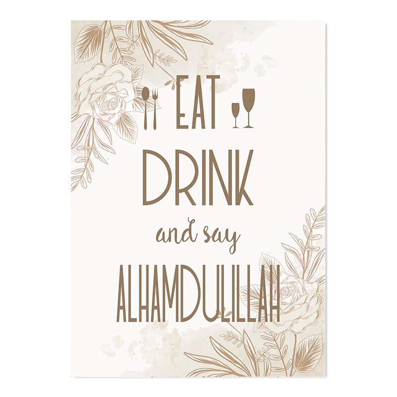 Modern Islamic Wall Art Kitchen Decor Canvas Painting Posters and Prints for Dining Room Home Decor