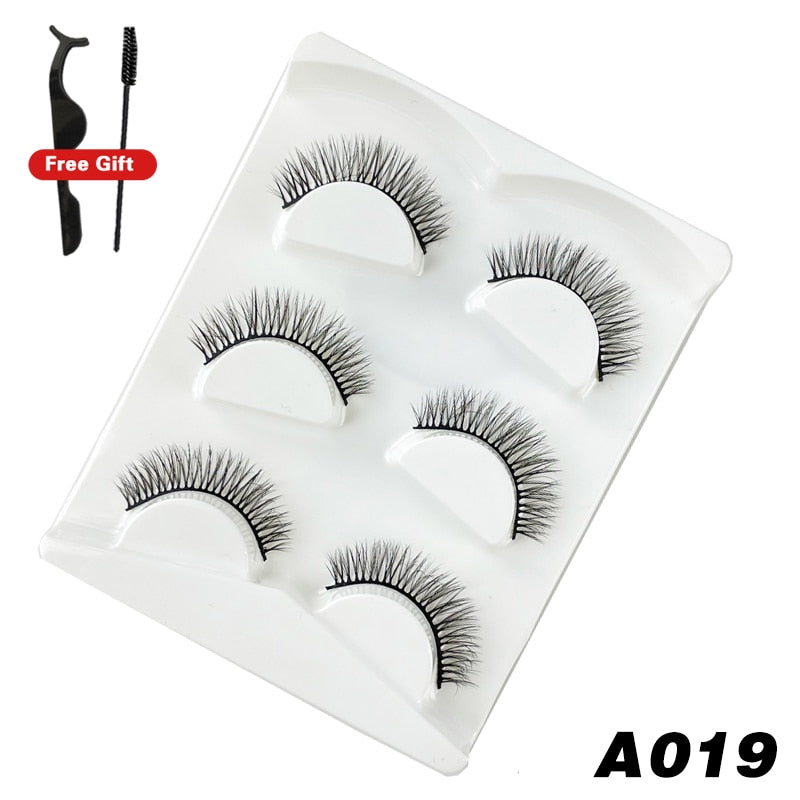 3Pairs 3D Mink False Lashes Faux Cils Natural Fluffy Dramatic Volume Eyelashes Crisscross Soft Eyelash Extension