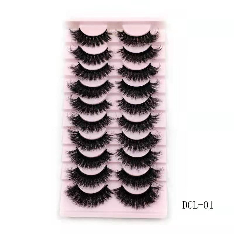 10 Pairs Faux Mink Lashes Natural False Eyelashes Fluffy Soft Wispy Dramatic Volume Lash Extension Wispy Long 3D