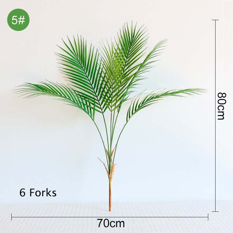 Green Artificial Palm Leaf Plastic Plants Tropical Tree Branch Fake Plants Jungle Home Garden Decor Wedding Decoration