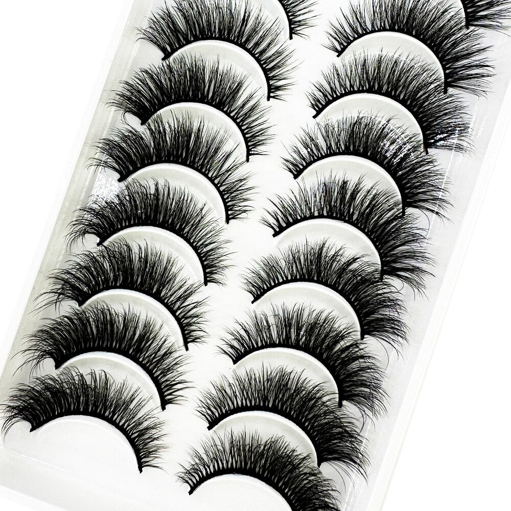 10 Pairs Natural False Eyelashes Fake Lashes Long Makeup 3d Mink Lashes Extension Eyelash Mink Eyelashes