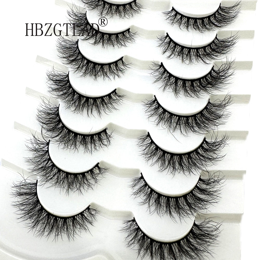 7Pairs False Eyelashes 6D Super Fluffy Wispy Faux Mink Eyelashes Cat/Fox Eye Effect Dramatic Lashes Eyelash Extension