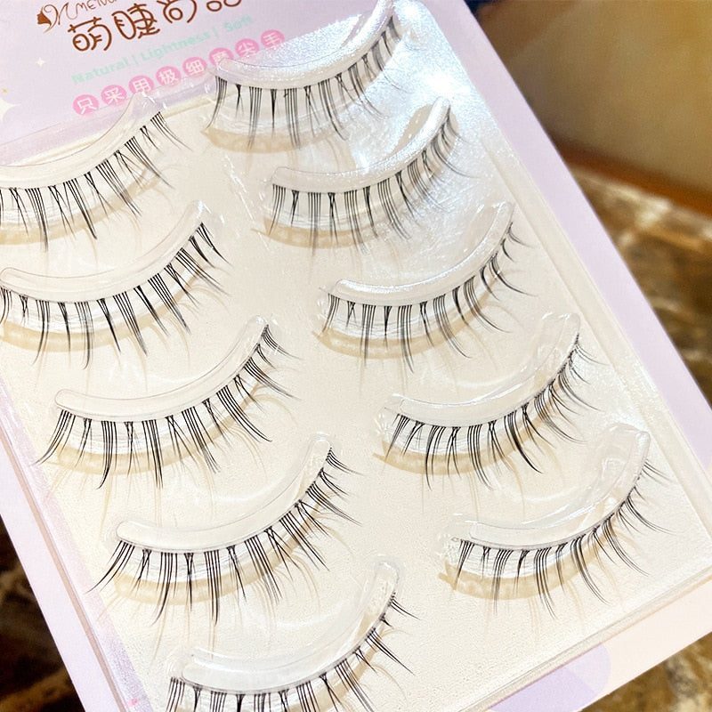 5 Pairs Natural False Eyelashes Cos Little Devil Japanese Eyelashes Handmade Thick Curling Eyelash