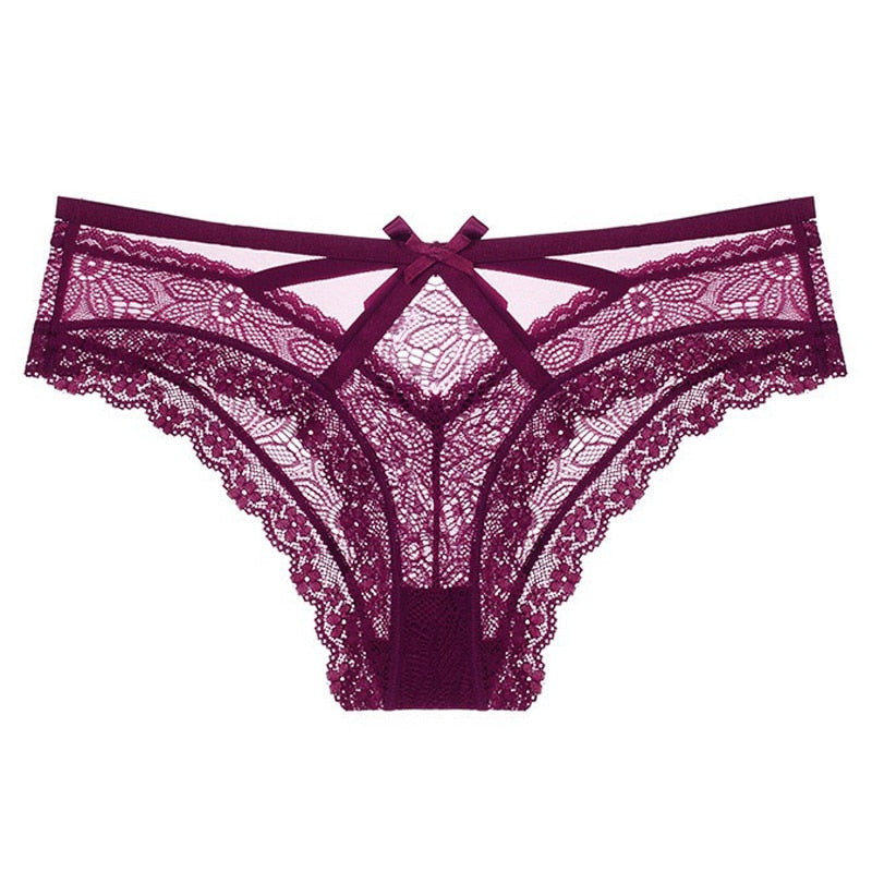 Sexy Transparent Panties Women Lace Low-waist Thong Hollow Out Underwear Female Seamless Intimates G-string Lingerie