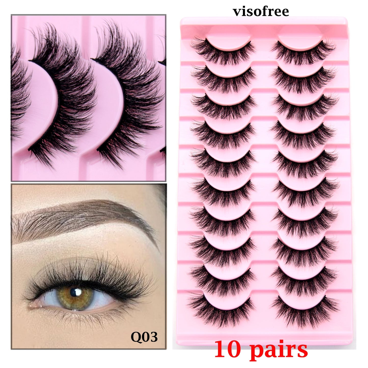 Lashes 3/5/10 pairs 3D Faux Mink Lashes Wispy Natural False Eyelashes Dramatic Volume Lashes Eyelash Extension